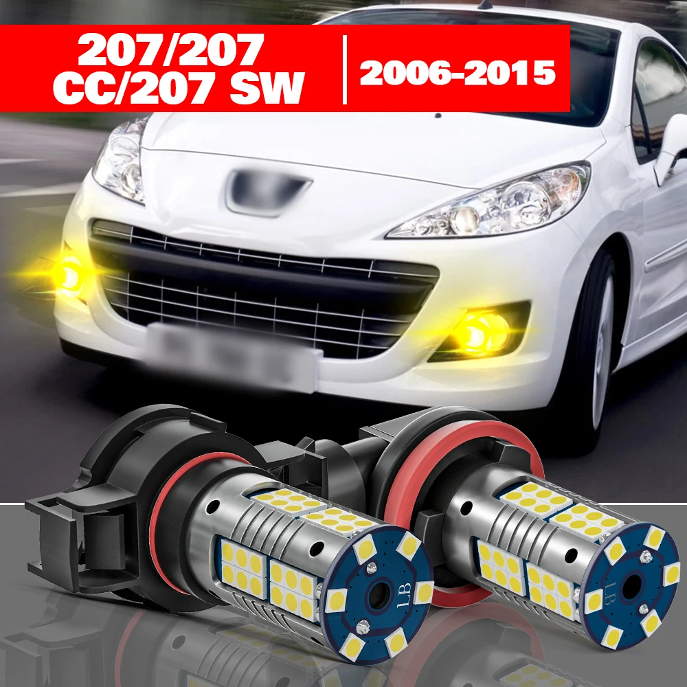 

For Peugeot 207 CC SW 2006-2015 2pcs LED Fog Light Accessories 2007 2008 2009 2010 2011 2012 2013 2014