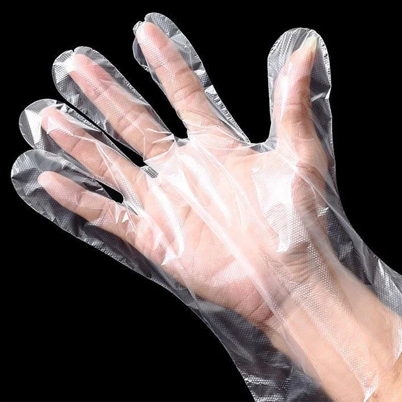 Transparent Disposable Gloves Plastic Waterproof Gloves Kitchen Restaurant Fried Chicken BBQ Disposable Tableware disposable plastic gloves disposable gloves