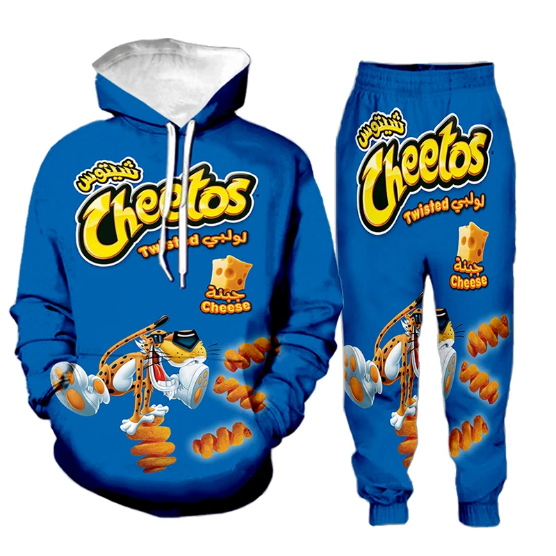 

Snacks Printed Hoodies Trousers Suit Men Fashion Workout Leggins Sweatshirts Women Casual Harajuku Joggers Pullovers Sudaderas