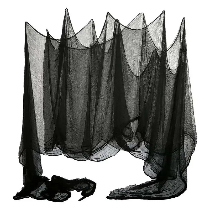 

Horror Halloween Party Decoration Haunted Houses Doorway Outdoors Decorations Black Creepy Cloth Scary Gauze Gothic Props