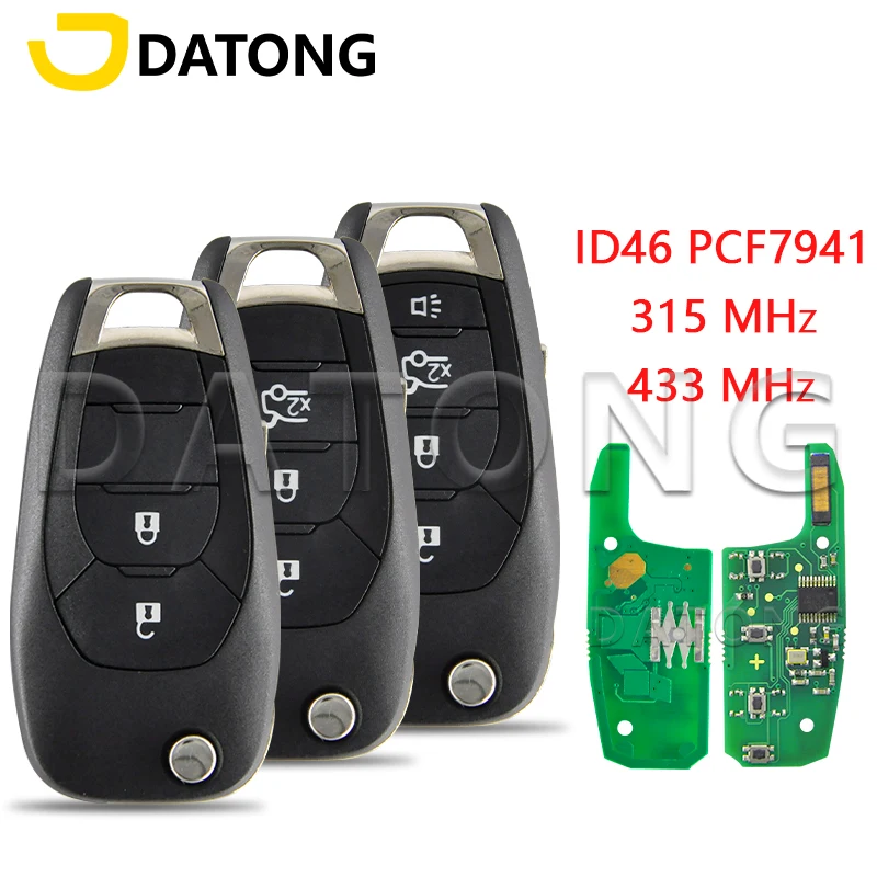 Datong World Car Remote Control Key Fit For Chevrolet Cruze Avo Trailblazer 433MHz ID46 PCF7941E Auto Smart Replace Flip Key glow plugs
