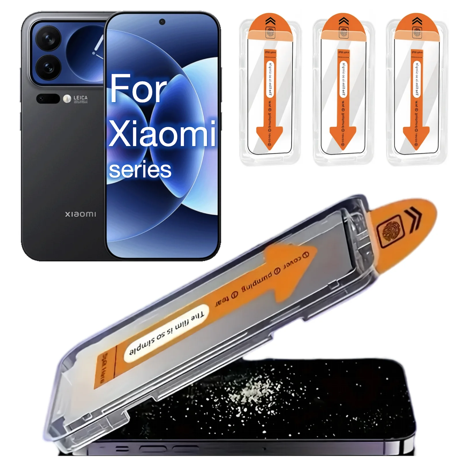 3-Pack Tempered Glass Screen Protector with Easy Install and Auto-Dust Features