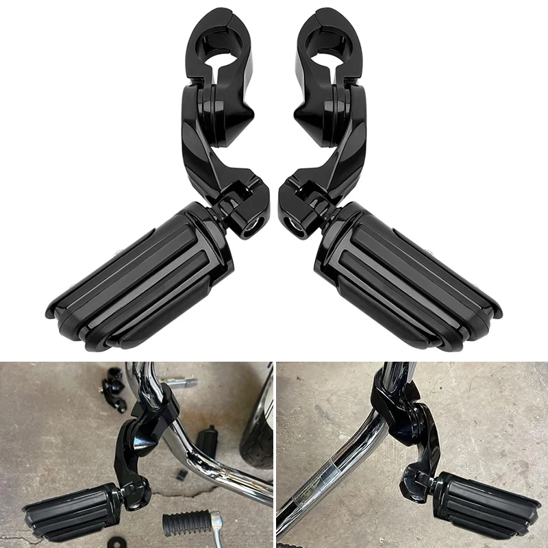 

Motorcycle 32mm 1.25'' Highway Bar Clamp Mount Angled Engine Guards Footpeg Pedal For Harley Honda Kawasaki Suzuki Yamaha