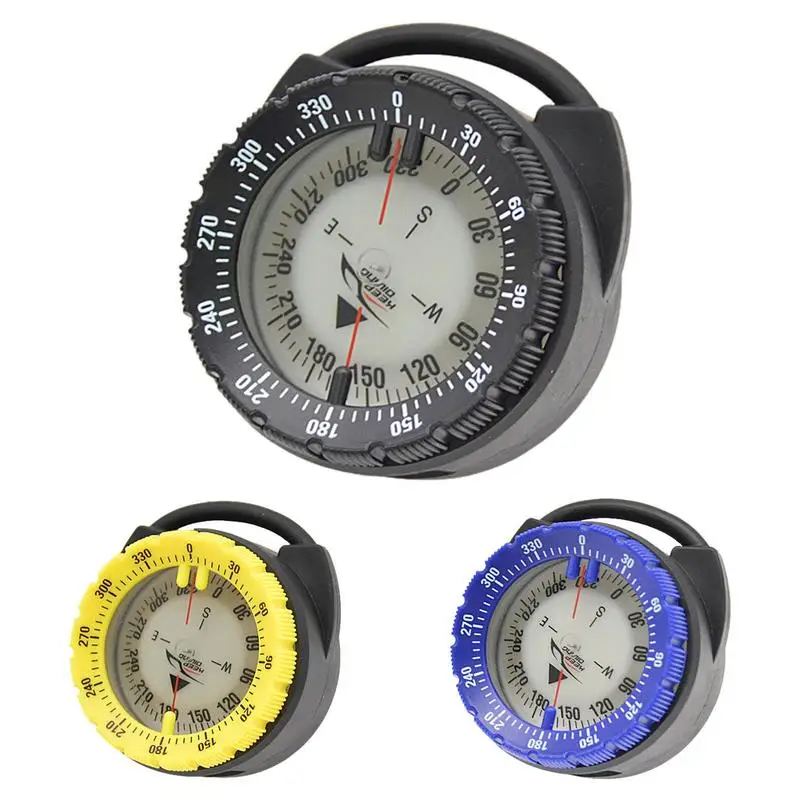 

Pipe Clamp Compass Small Diving Compass With Pipe Clamp 50m Magnetic Glowing Direction Tool With Side Window Portable Compass