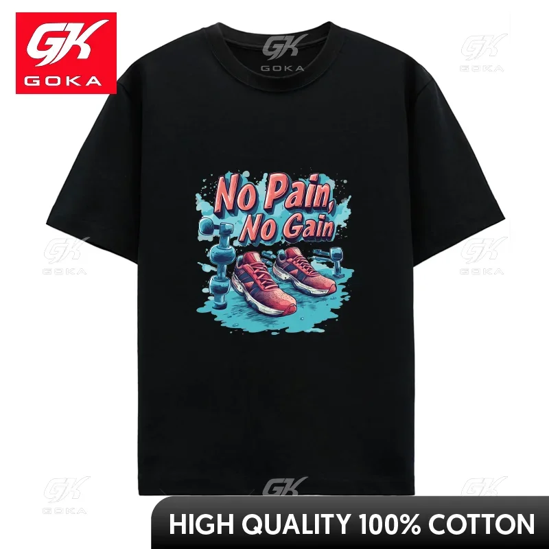 Fitness T-shirt No Pain No Gain Men's Sneaker Pattern Printed T-shirt Hip Hop Casual Short Sleeve Clothing  Women's Unisex Tee 3