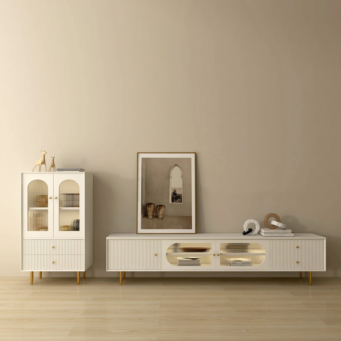 Luxury Modern Living Room Furniture White Wood Wooden et Sideboard Mini Corner Coffee Wine Bar Cabinet Sideboard et