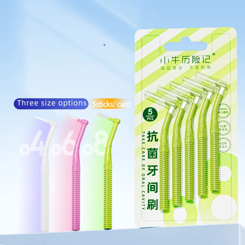 5피스 치간 칫솔 세트 도파민 색상 조합 세트