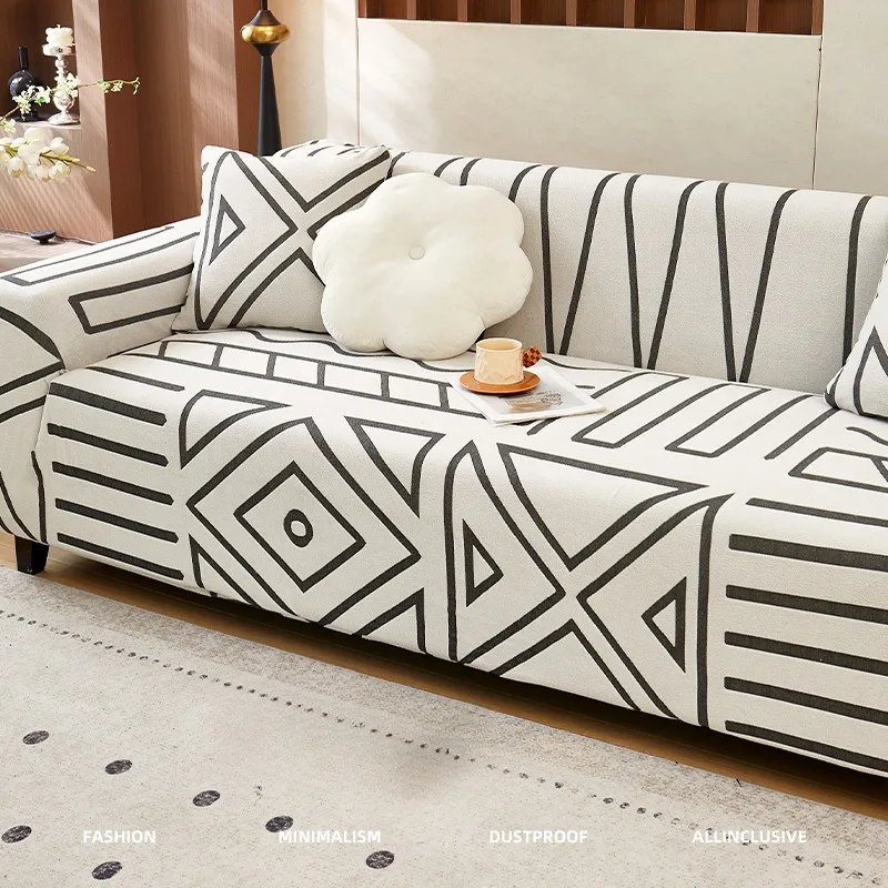 Jacquard Adjustable Elastic Sofa Cover Armchair Protector Corner L Shape Stretch Thick Slipcovers Couch Covers 1/2/3/4/5 Seater 2