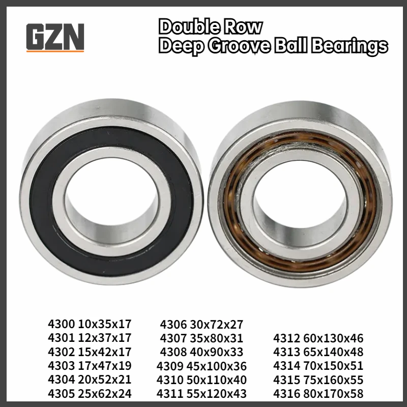 

1PCS Freeshipping Double Row Deep Groove Ball Bearing 4200 4201 4205 4206 4207 4208 4209 4210A ZZ 2RS Thickened 40x80x23