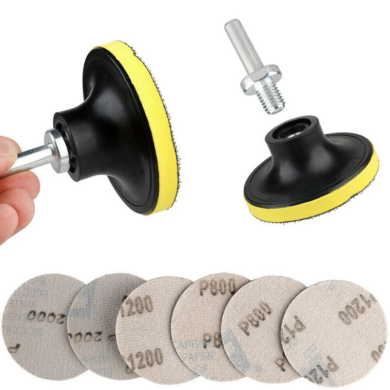 3 인치 75mm 사포 샌딩 디스크 금속 자동 목재 자동차 바퀴 복원 샌딩 연마 키트 15pcs P800 P1200 P2000 P5000