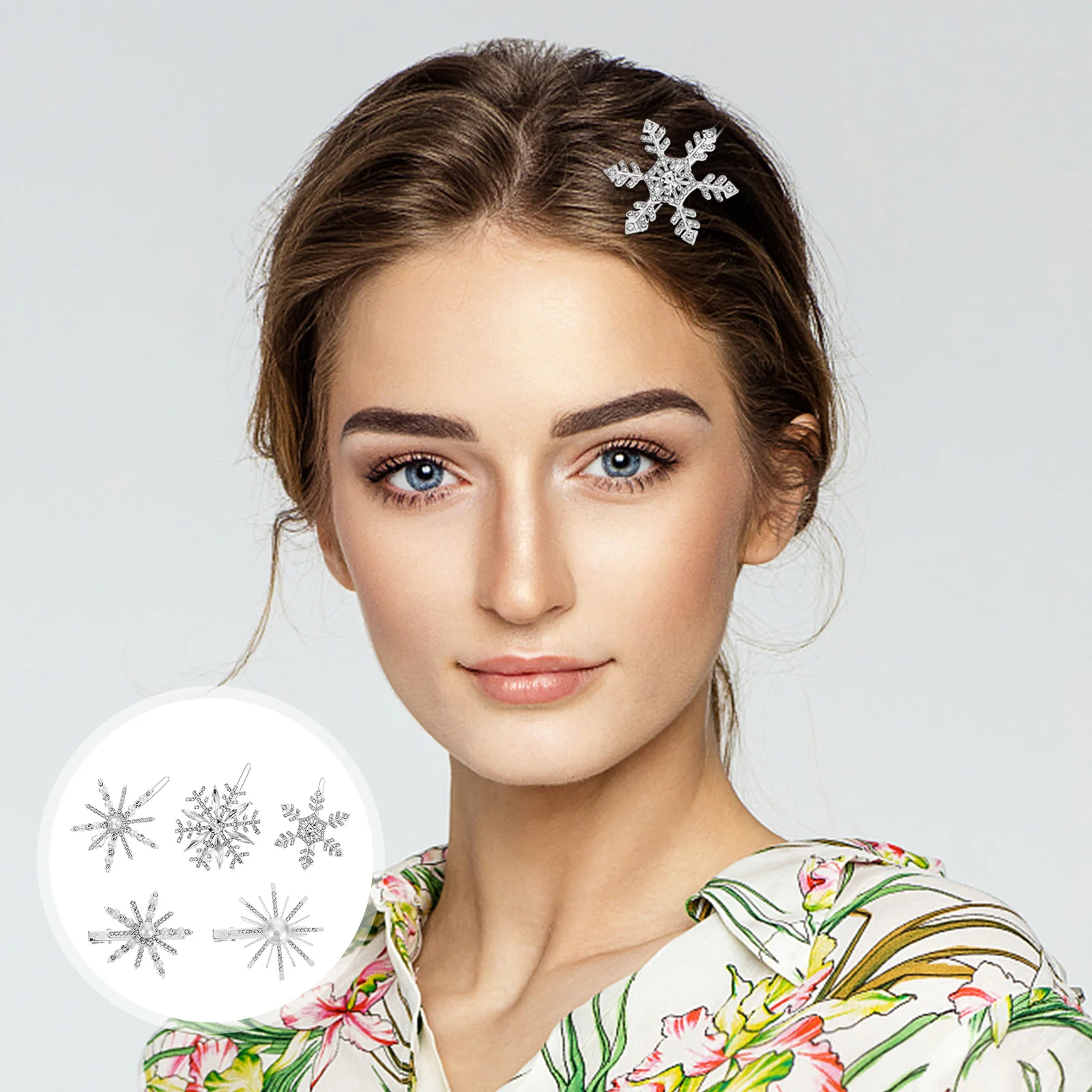 

5 Pcs Back of Head Hairpin Bride Accessories for Girls Christmas Pins Imitation Diamond Decorations