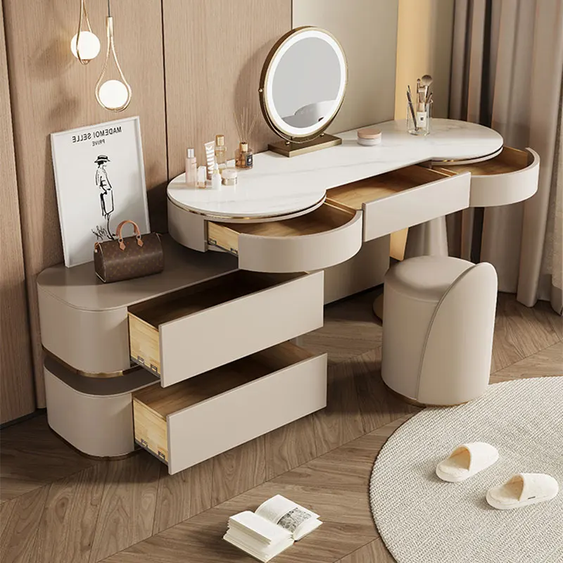 Modern Organizer Dressing Table Makeup Stool Chair Drawer Shelf Desk Dressers Organizer Coiffeuse De Chambre Bedroom Furniture