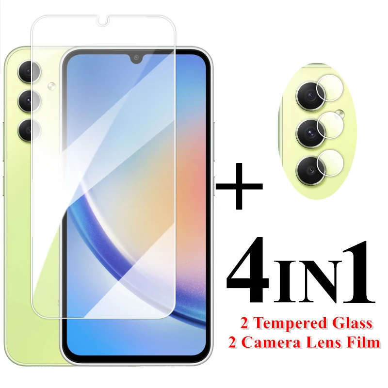 

For Samsung Galaxy A34 5G Glass 6.6 inch Full Glue Transparent Screen Protector Samsung A34 Tempered Glass Galaxy A34 Lens Film