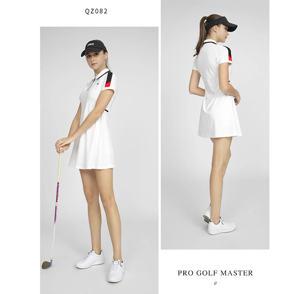 Pgm Golf Dames Jurk Vochtabsorberende Sneldrogende Hoge Elastische Sport Jurk Mode Dames Golfkleding Vrouwen Qz082