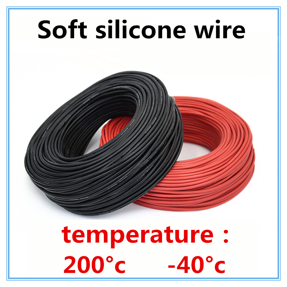 free shipping Silicone cable red black wire Car Battery Automotive wiring Electrical wires 10awg 8awg 6awg 18 16 14 12 10 18awg