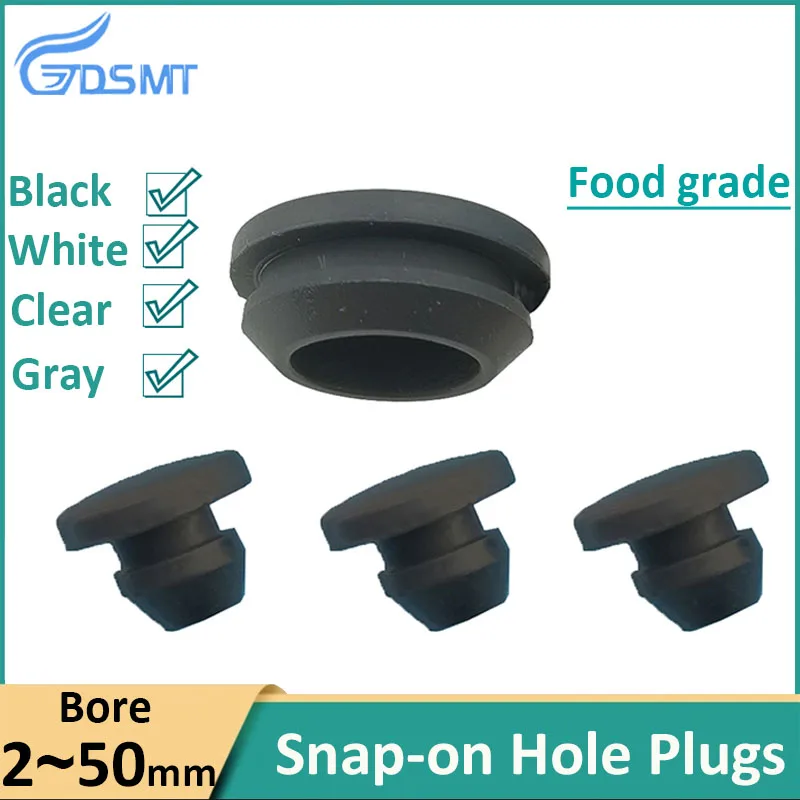 

Snap-on Hole Plugs 2.5-50.6mm Silicone Rubber Blanking End Caps Seal Stopper Inserts Bung T Type Plug Cover Gaskets