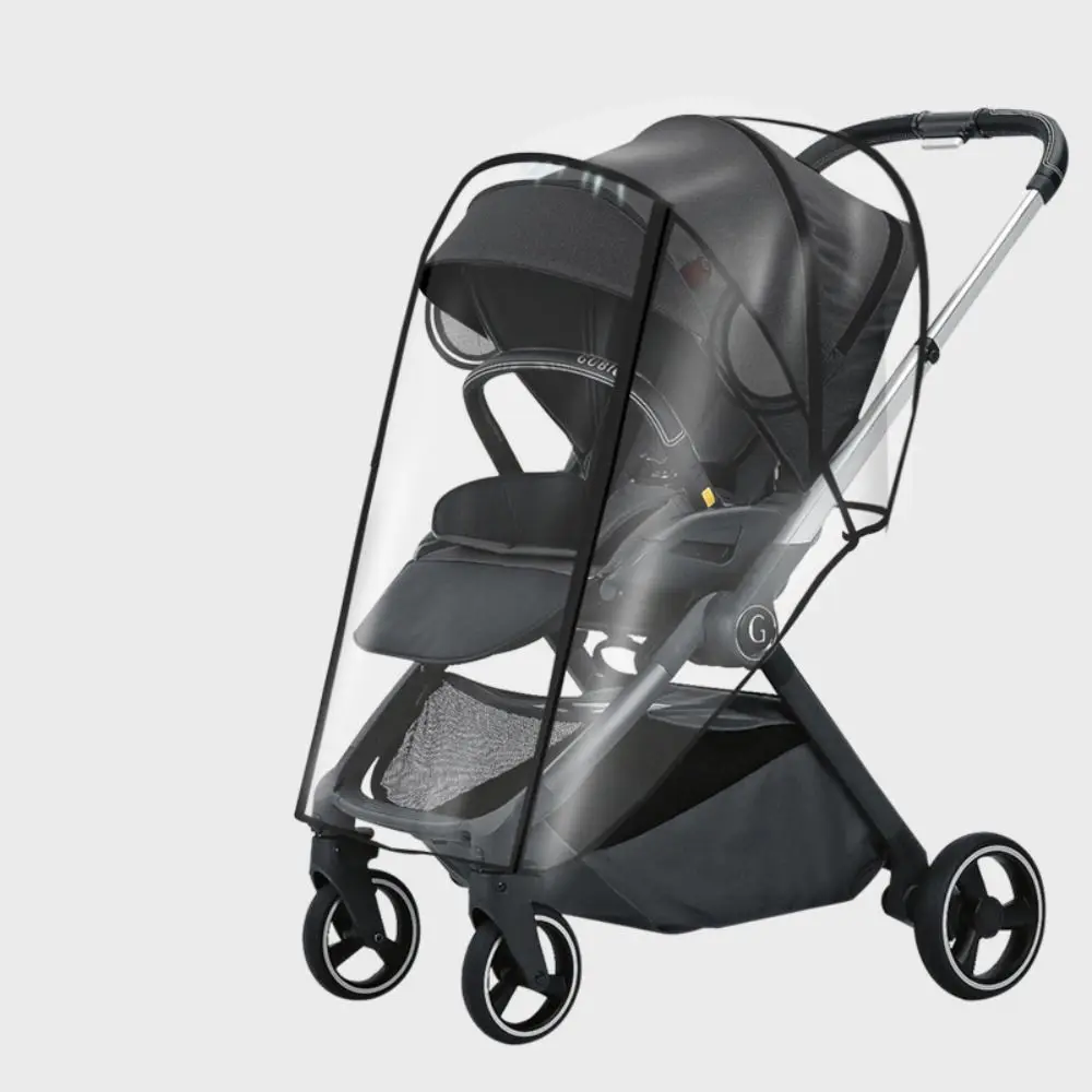

Windproof Stroller Rain Cover Universal Dustproof Umbrella Stroller Accessories Transparent Compatible Stroller EVA Cover Baby