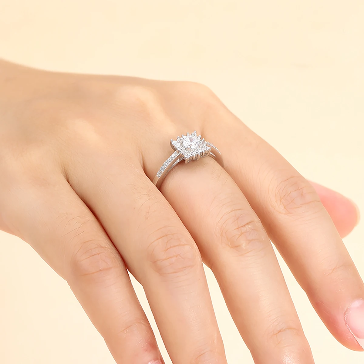 S925 Silver Women's Blank Ring Base Empty Tray for 4mm Cabochons Adjustable Zircon Ring Setting DIY Jewelry Accessories