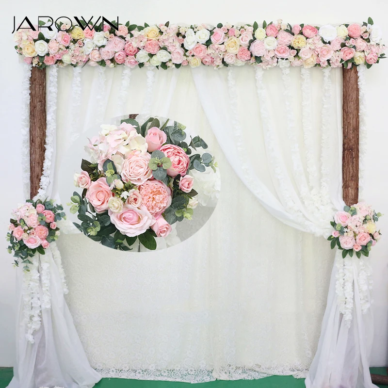 JAROWN Artificial Rose Flower Row Small Corner Flowers Simulation Silk Fake Flowers Wedding DIY Decor Home Garland Decor Flores