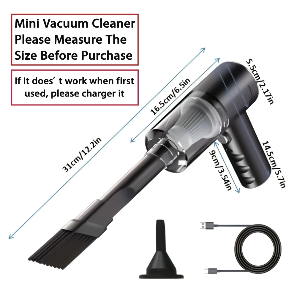Wireless Vacuum Cleaner Vacuum Cleaner Portable Vacuum Cleaner Portable Wireless Car Vacuum Cleaner Wireless Vacuum Cleaner Dual Use for Home and Car 120W High Power Powerful
