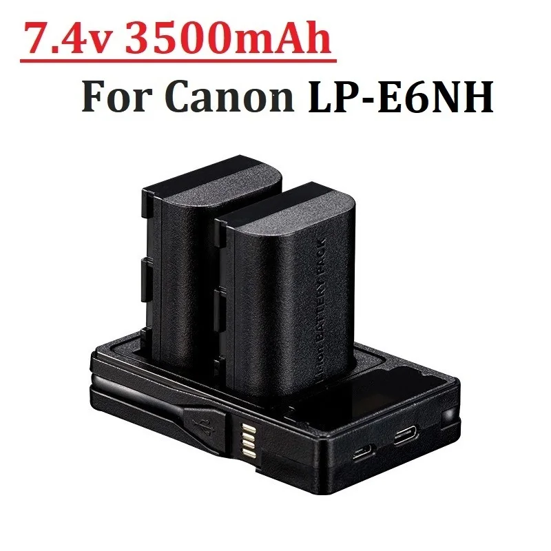 3500Mah Lp-E6N Lp-E6Nh Lp-E6 Batteria Per Canon Eos 90D 80D 70D 60D 60Da R R7 R6 R5 R5C 5Ds 5 D2 5 D3 5 D4 6D 6 D2 7D 7 D2 Xc10 Xc15