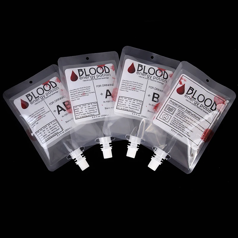 5-20Pcs 250ml Halloween Blood Bag PVC Drinks Alcohol Pouch Bags Vampire Cosplay Props Horror Halloween Party Decoration Supplies