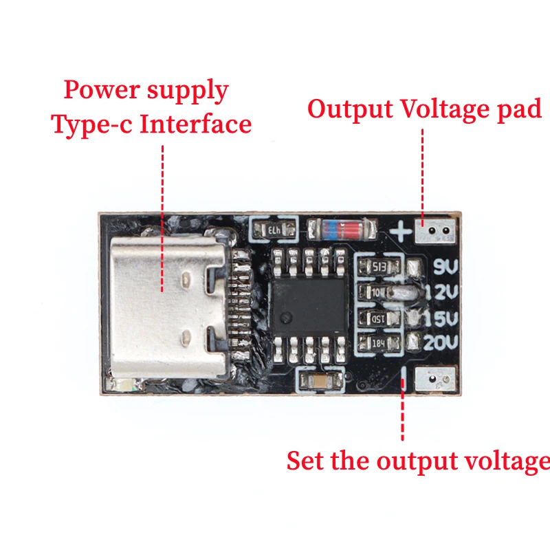 SX Typ-C PD2.0 PD3.0 9V 12V 15V 20V Schnellladungs-Trigger-Detektor USB-Boost-Stromversorgungsmodul Ladeplatine – Detail 4