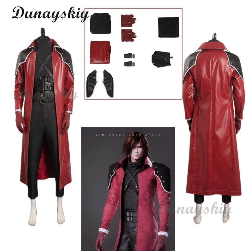 

Game Crisis Core Final Fantasy VII Reunion Genesis Rhapsodos Cosplay Adult Man Male Role Play Outfit Halloween Carnival Costume