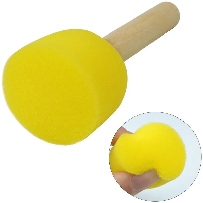 Children&rsquo;s Art Rubbing Tool Material Mushroom Head Seal Circular Sponge Painting Brush Graffiti Brush Sponge for Painting