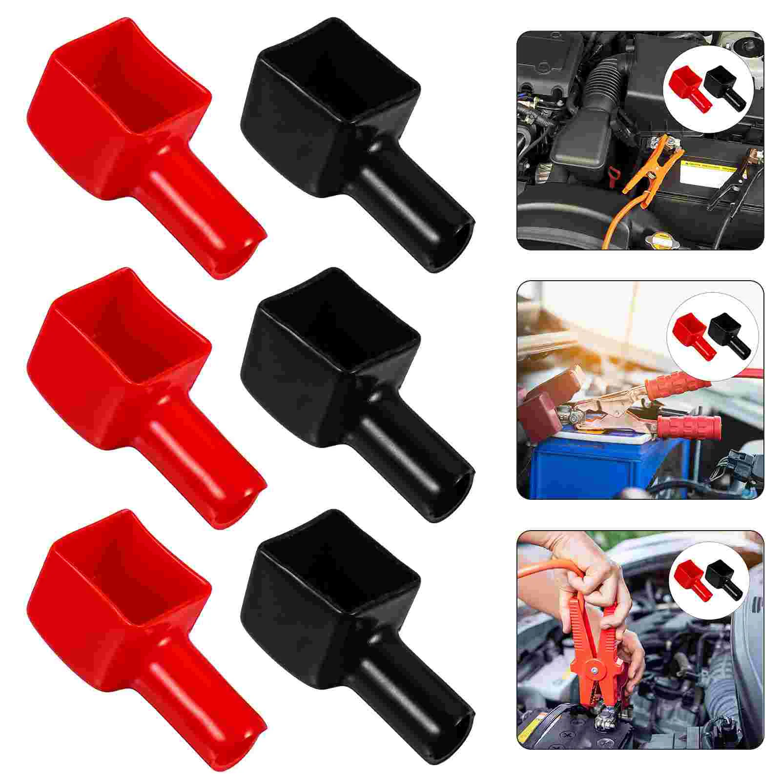 

6 Pcs Car Car Boat Accessories Pile Head Cover Terminal Caps for Covers Auto Protector Kit