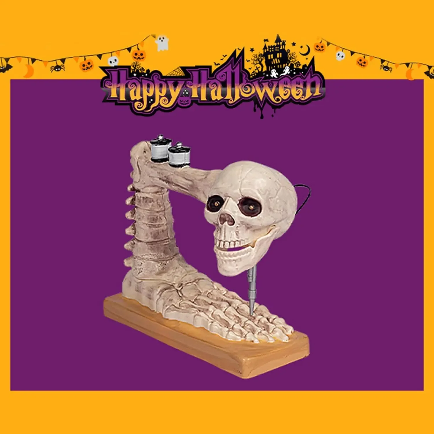 Neue sprachgesteuerte Skelett-Nähmaschinenfigur, perfekte Halloween-Dekoration für Bastelliebhaber für gruselige Veranstaltungen, einzigartiges Geschenk – Detail 7
