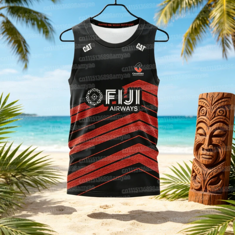 2026 Fiji Rugby Ärmelloses Trainings-Tanktop Sommer Neues Tanktop Atmungsaktives Schnelltrocknendes Sweatshirt Tanktop Familien-Match