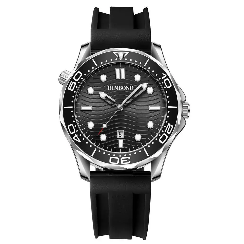 BINBOND Luxury Sea Horse Series Men's Quartz Watch - Elegant Luminous Waterproof Design
