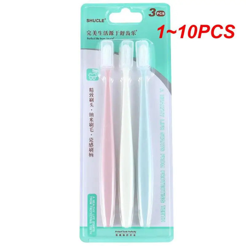 

1~10PCS Soft Nano Care Teeth Cleaning Toothbrush Solid Color Portable Couple Comfortable Bristles Adults Travel Toothbrush