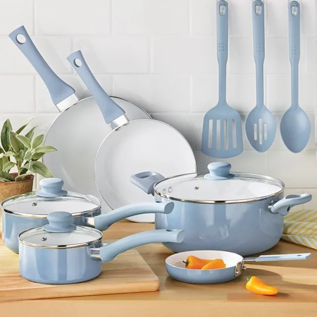 Ombre Non Stick Pots for Cooking Set of Kitchen Pots Ceramic  Titanium-Reinforced Cookware Set Sauce Pan Kit 16 Piece Object Sets -  AliExpress