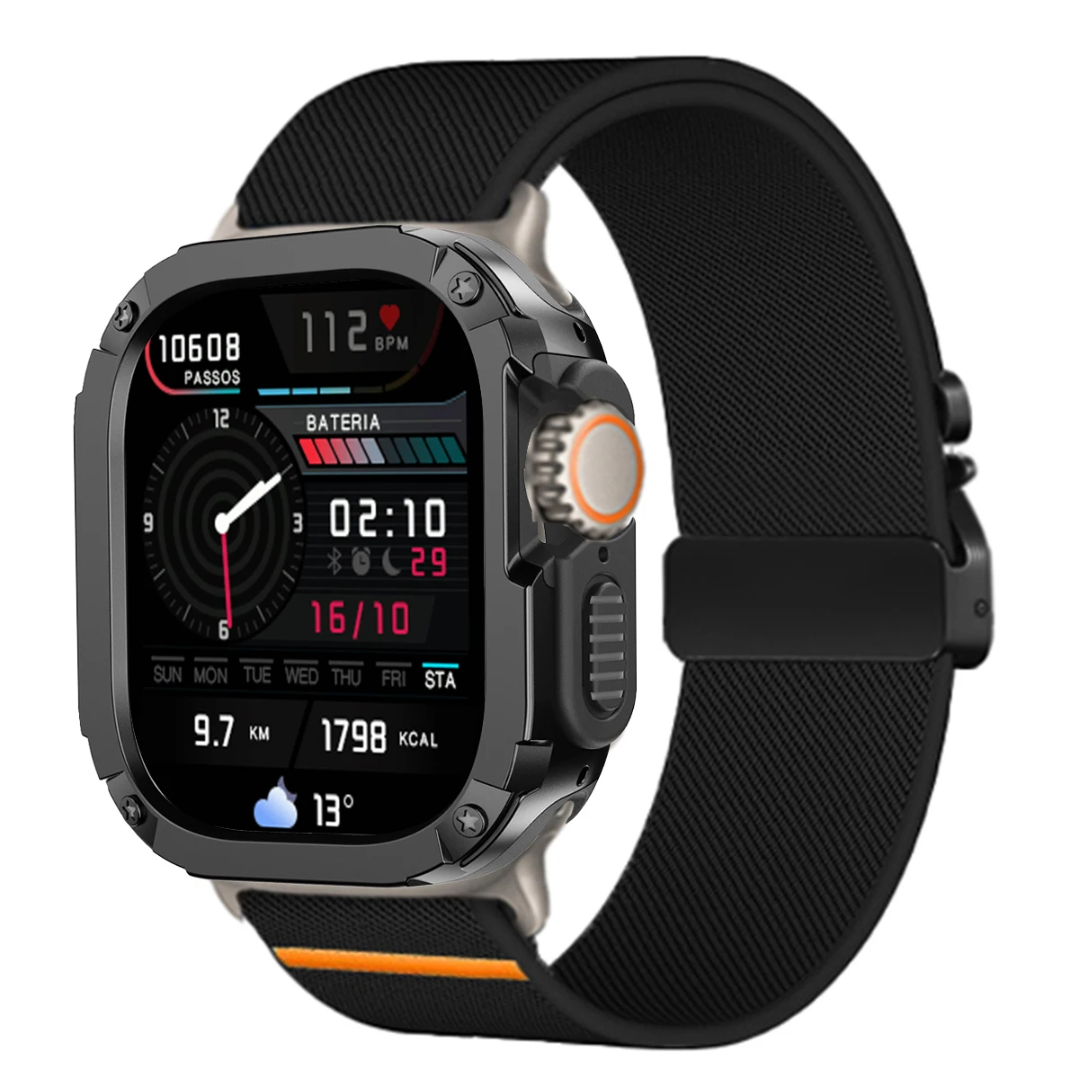 Dual-Layer Armor Protective Case with Nylon Bracelet