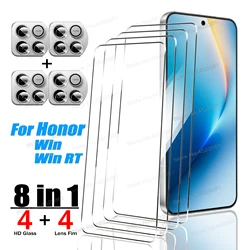 8 - in - 1 Tempered Glass and Camera Lens Protective Film Set - Clear, 9H Hardness, HD Screen Protection for Honor Win (Full Clear)