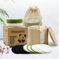 Reusable Bamboo Makeup Remover Pads 20PCS Washable Rounds Cleansing Facial Cotton Make Up Tool With Bamboo Containers And Bags 1