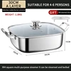 Square steamer household 316 stainless steel thickened double-layer three-layer steamer tray multifunctional gas electromagnetic 6