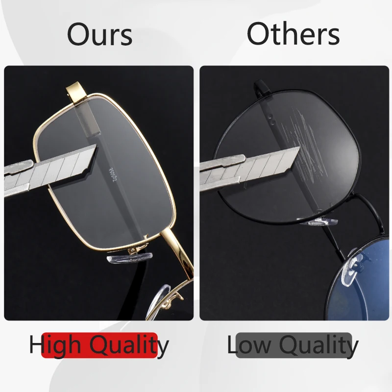 Reading Glasses Anti-Scratch with Case Men Women Glass Lens Alloy Full Frame Presbyopic Magnifying Eyewear Diopter