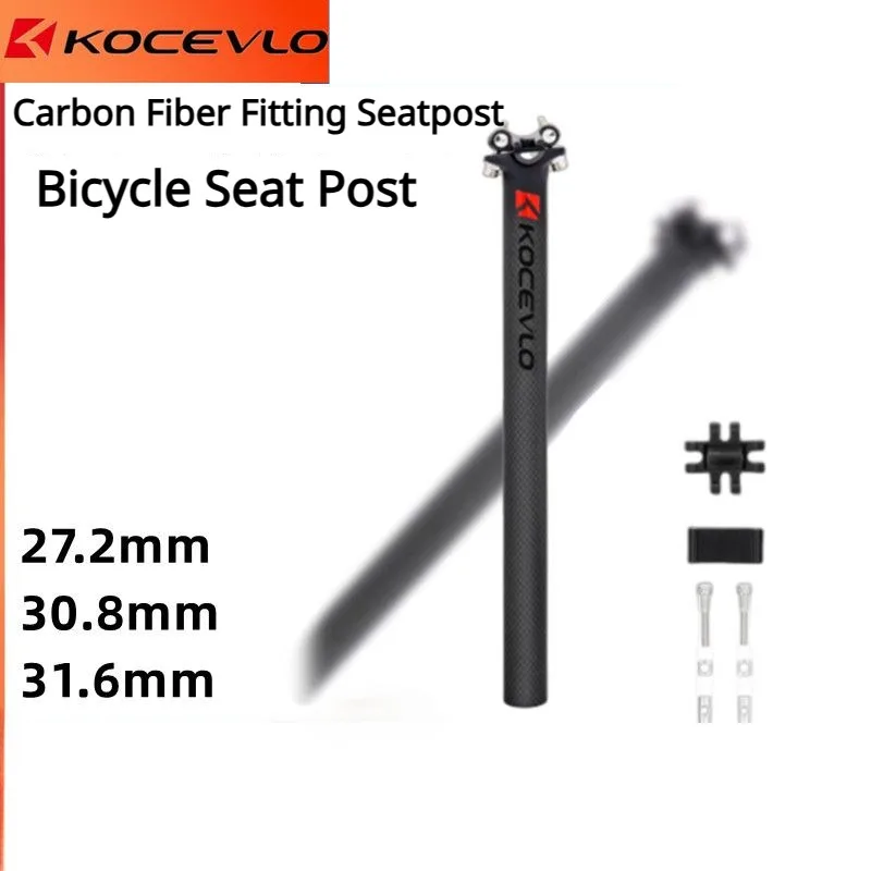 

KOCEVLO Carbon Seatpost 27.2/30.9/31.6mm Matte Black MTB/Road Bike Seat Post Length 350mm 400mm SeatTube Bicycle Parts