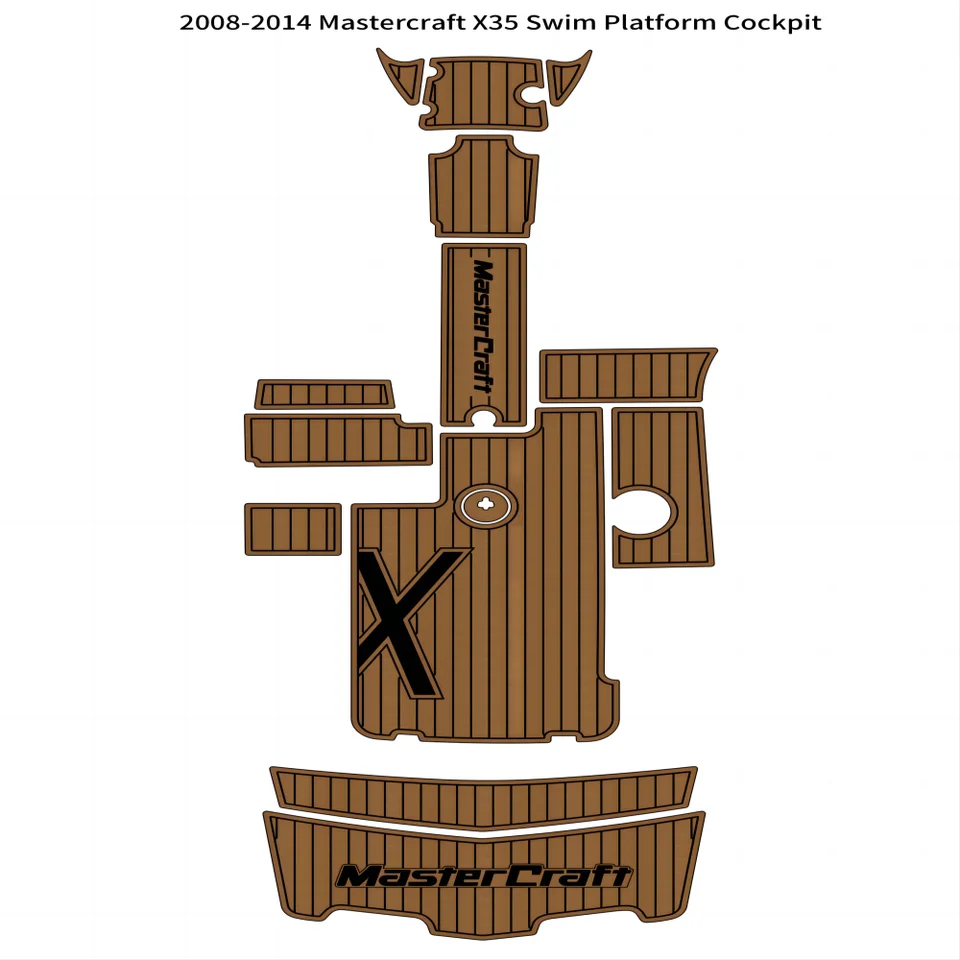 2006-2011 Mastercraft X2 Cockpit Pad bateau EVA mousse Faux teck pont tapis de sol SeaDek Style auto-adhésif V025 C46M  34