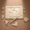 1 Set Wooden Center World Map Puzzle Baby Toy Montessori Educational Cognition Intelligence Puzzle Game For Children Toys 5