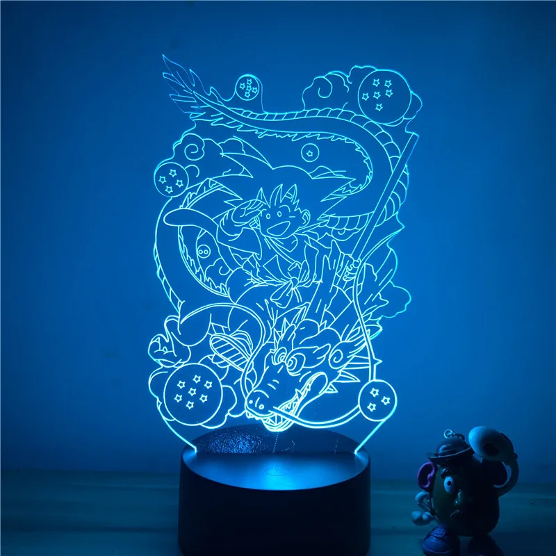 Girlei 巡  Z ׸ Goku  Saiyan Shenlong LED  3D   ׸ Vegeta Broly 7  ġ  