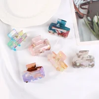 2023 Korean Acrylic Mini Crab Claw Clip Geometric Hollow Fashion Women's Hair Clips Hairpin Girl Headwear Hair Accessories