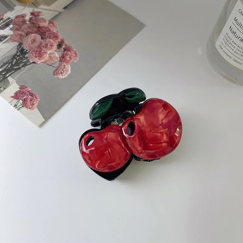 Ins trend ige Halloween Geschenke Haars pange Klaue für Frauen kreative Acetat Kirsche Frucht Strass Krabben Klammer Haar Zubehör Werkzeug – Detail 6