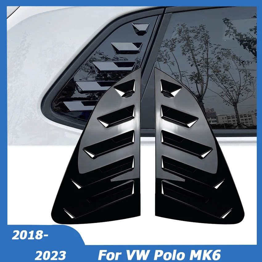 

2 шт. для VW Polo MK6 2018-2023 боковое вентиляционное отверстие заднее окно четверть отверстие лопасти затвор стикер крышка отделка автомобильные аксессуары