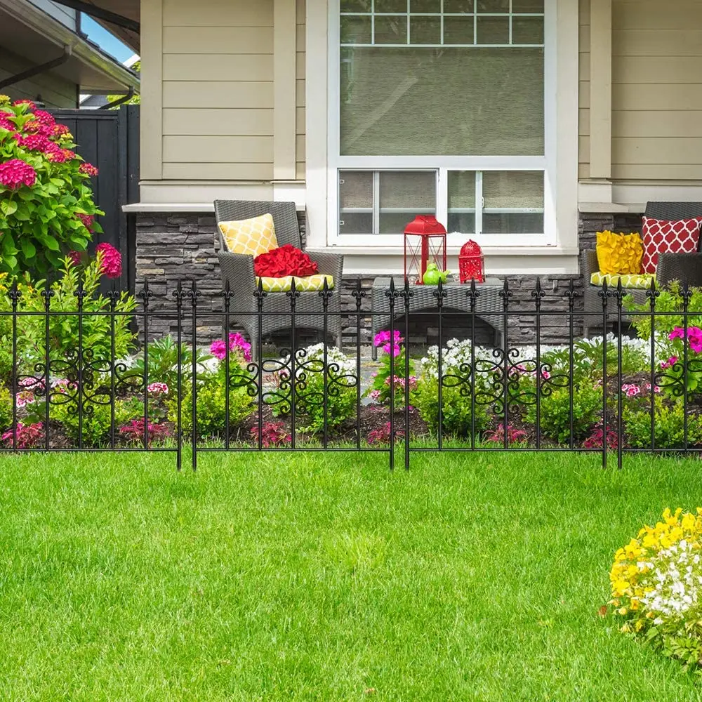 GARDEN & HOME Decorative Garden Fence  Outdoor Coated Rustproof Metal Panel Iron Folding Edge Wire Border Fence 5