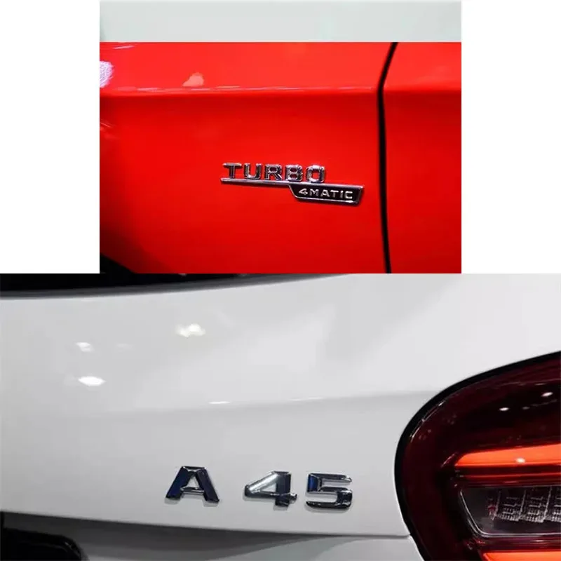 메르세데스 벤츠 A35 45 43 AMG W177 W176 A35 A45 A45S 터보 4MATIC 차량 트렁크 레터 엠블럼 배지 로고 스티커 액세서리