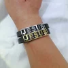 Religious Christian Jesus Bracelets Stainless Steel Leather Cuff Bangles Jewelry Accessories Gifts for Women Men 5